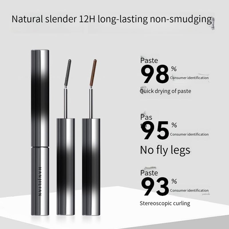 BANGFENG 2PCS Doll Metal Curling Iron Strong Mascara, Curling Eyelash Long-Lasting Volume Waterproof, Smudge-Proof, No Flaking, No Clumping Magic 4D Silk Fiber Makeup (Black & Brown) - Image 4