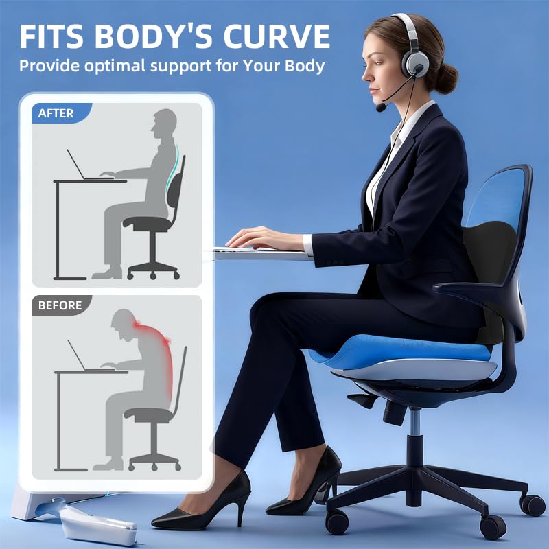 Panduo Lumbar Support Pillow for Office Chair, Memory Foam Lumbar Pillow for Lower Back Pain Relief (xiaoyaokaoblack) - Image 4