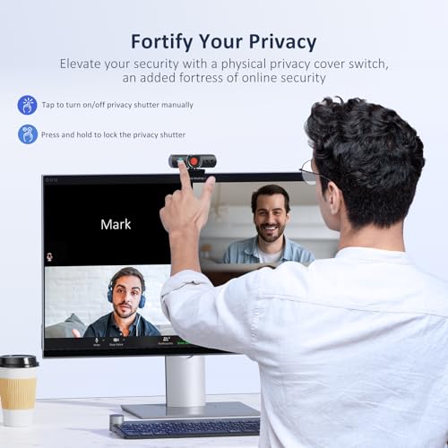 NexiGo HelloCam Pro, Webcam with Windows Hello, 1080P 60FPS Autofocus, True Privacy, Automatic Electronic Shutter, Computer Camera, Microphone, Facial Enhancement, HD USB Web Cam - Image 3