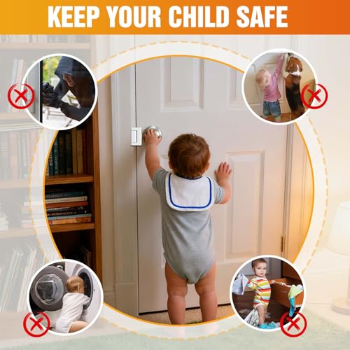 KETEBAIYI Upgraded Portable Door Lock for Travel & Home - No Drill Adjustable Security Lock for Inward Swing Doors, Fits Apartments & Hotels, Withstands 800lbs Force (1, White - Portable) - Image 4