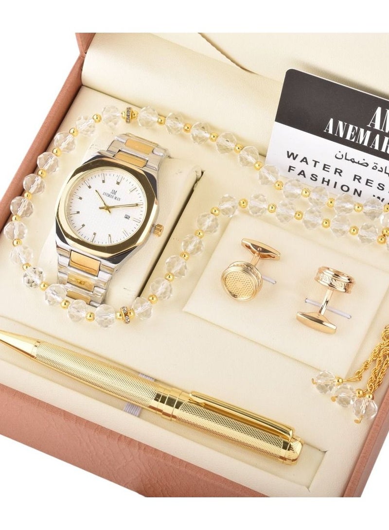ANEMAR MAN Luxurious watch set - with bracelet, pen and cupcake for men
