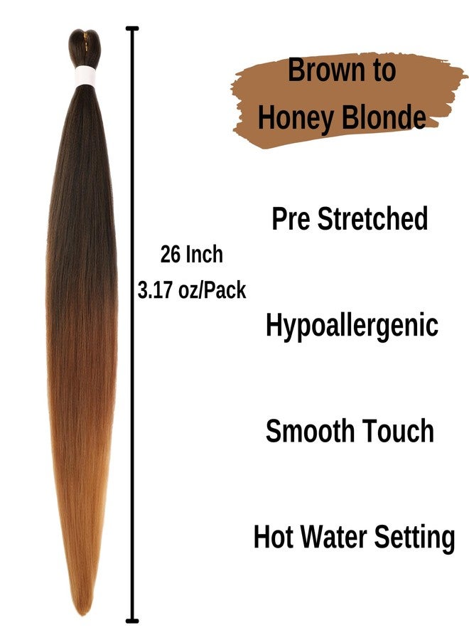 Leticia Ombre 1B/30/27 Braiding Hair Pre stretched Brown to Honey Blonde Boho Hair for Braiding Knotless Curly Crochet Braids Ez Braid Synthetic Twist - Image 2