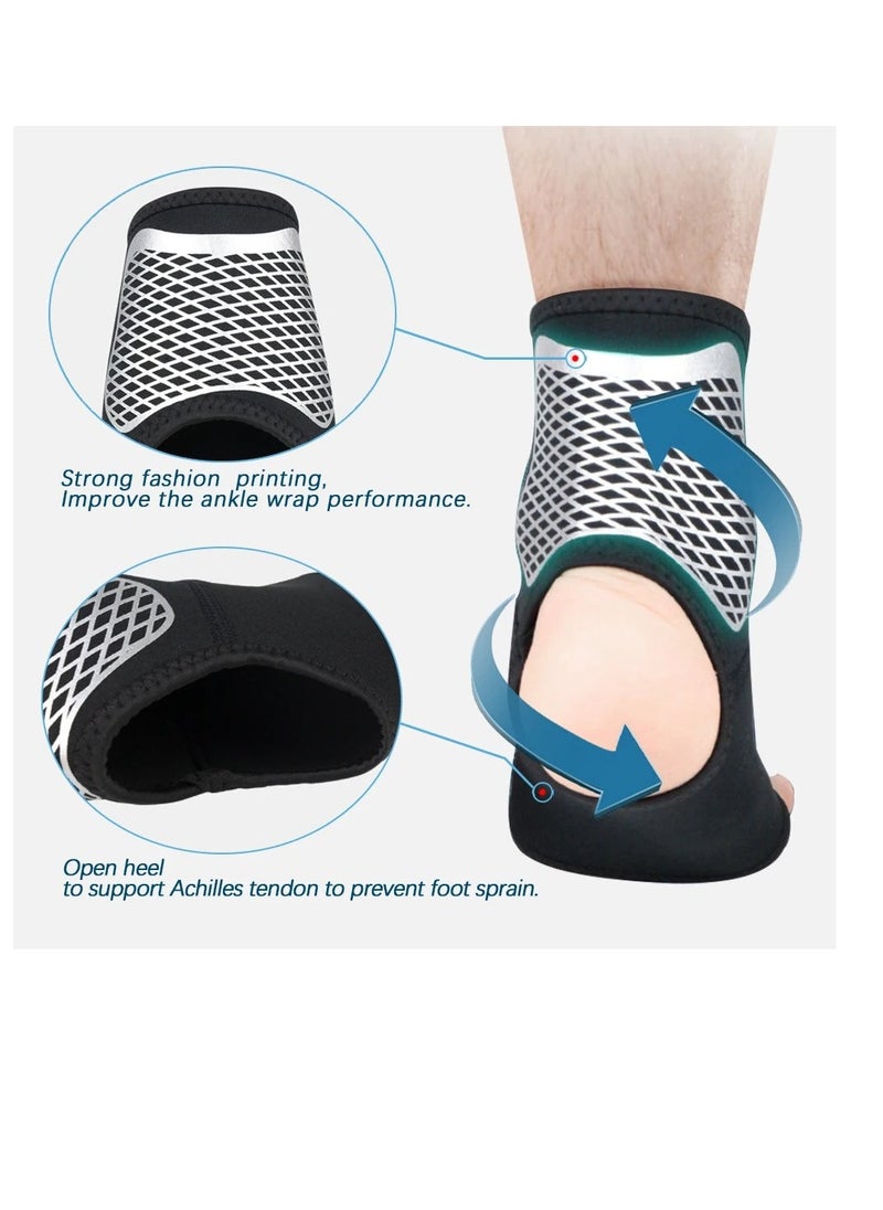 Generic - Compression Socks for Plantar Fasciitis 2Pcs Achilles Tendonitis Relief Ankle Support Sleeve Brace Wraps for Sports Protection Basketball Hiking - Image 1