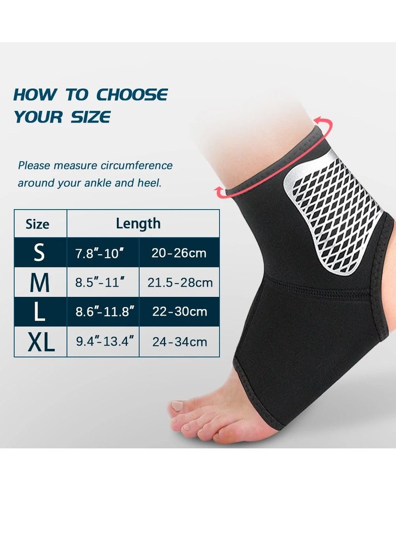 Generic - Compression Socks for Plantar Fasciitis 2Pcs Achilles Tendonitis Relief Ankle Support Sleeve Brace Wraps for Sports Protection Basketball Hiking - Image 1