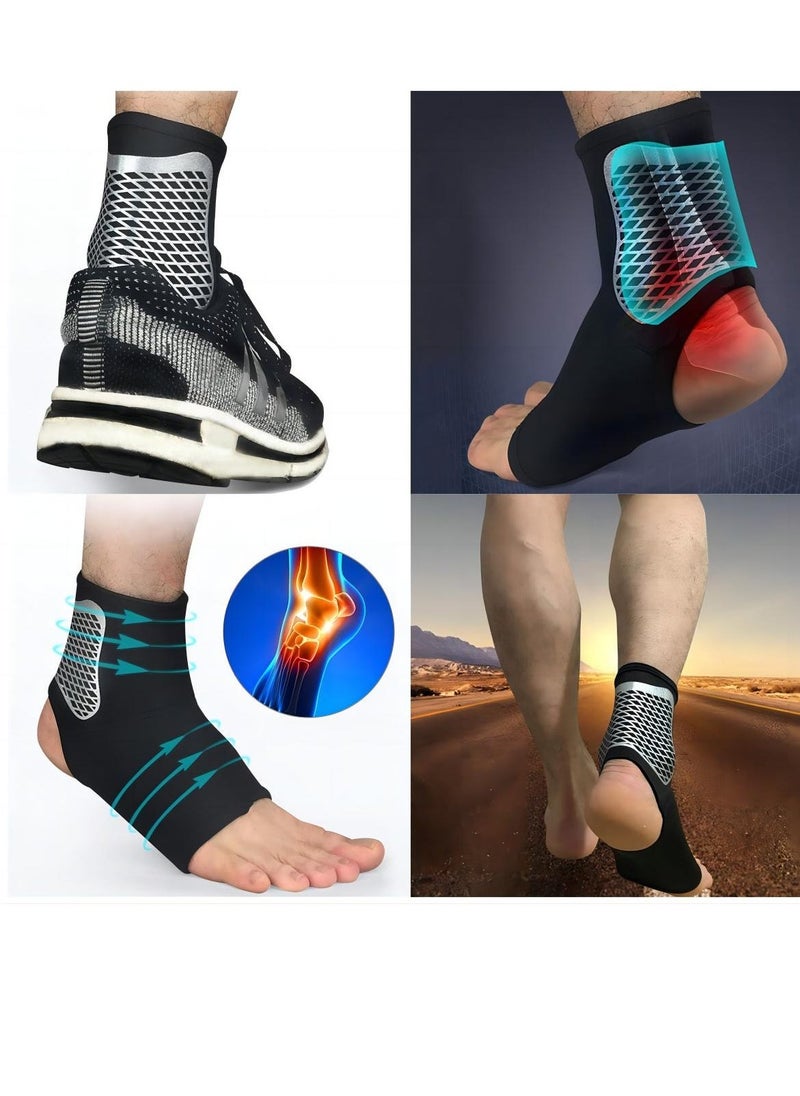 Generic - Compression Socks for Plantar Fasciitis 2Pcs Achilles Tendonitis Relief Ankle Support Sleeve Brace Wraps for Sports Protection Basketball Hiking - Image 1
