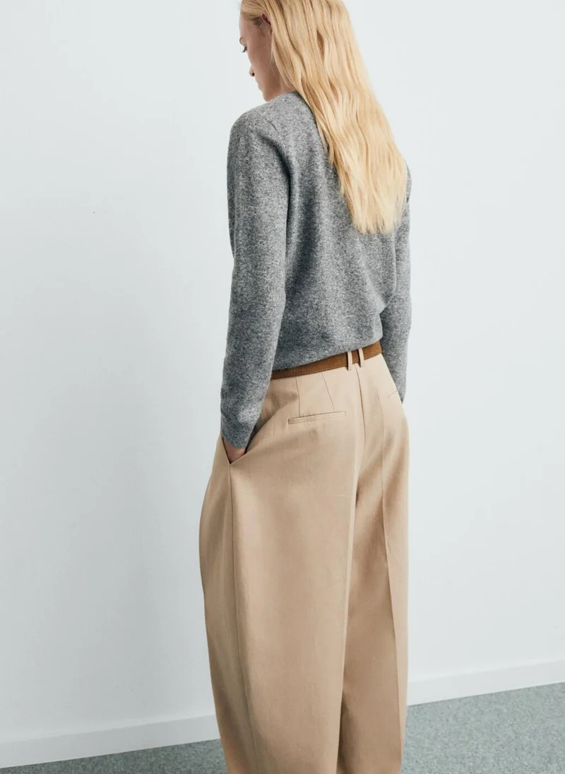 MANGO V-neck wool-blend cardigan