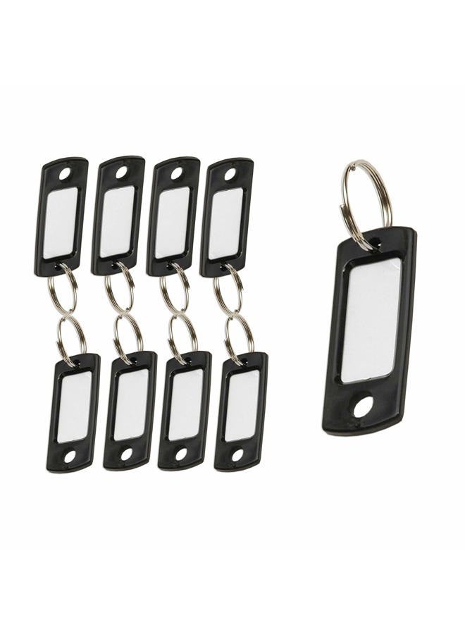 Lucky Line Flexible Colored Plastic Key Tag with 3/4" Split Ring in Black, 50 Tags (16920) - Image 1