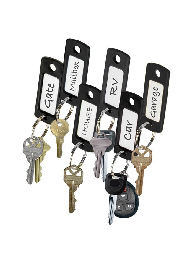 Lucky Line Flexible Colored Plastic Key Tag with 3/4" Split Ring in Black, 50 Tags (16920) - Image 3