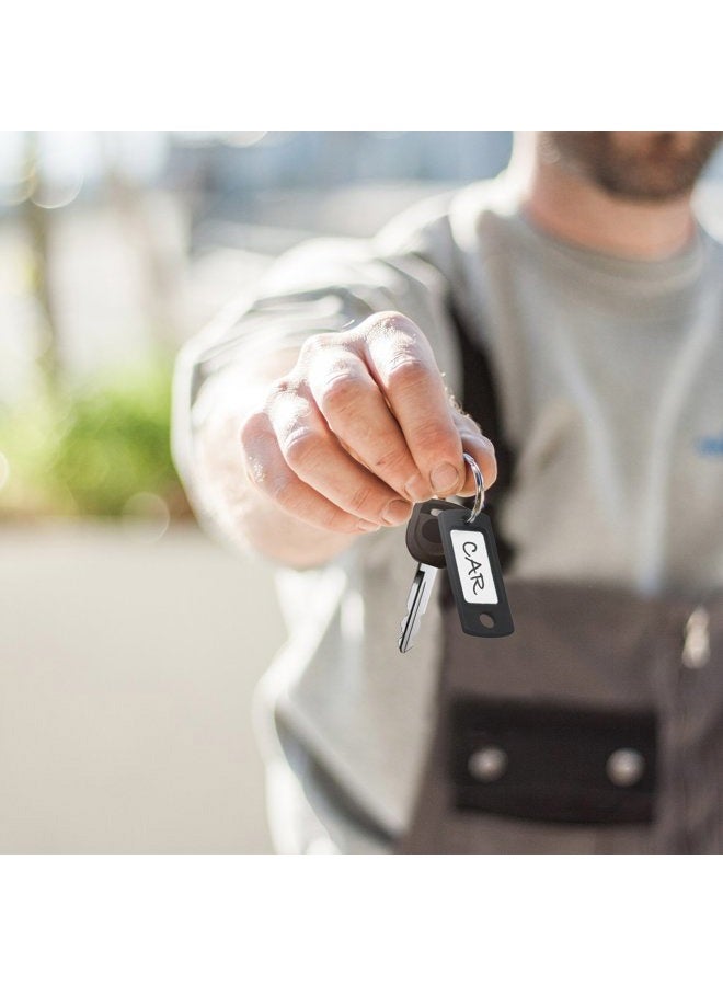 Lucky Line Flexible Colored Plastic Key Tag with 3/4" Split Ring in Black, 50 Tags (16920) - Image 4