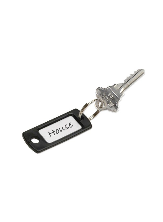 Lucky Line Flexible Colored Plastic Key Tag with 3/4" Split Ring in Black, 50 Tags (16920) - Image 2