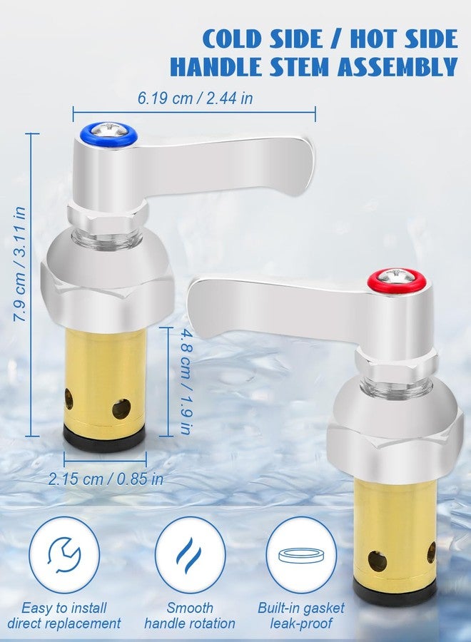 YIGUCS Handle Stem Assembly Hot & Cold Fits for T&S Brass Faucets Replace 002713-40 002714-40, Spindle Assembly for Eterna Valve Replacement - Image 5