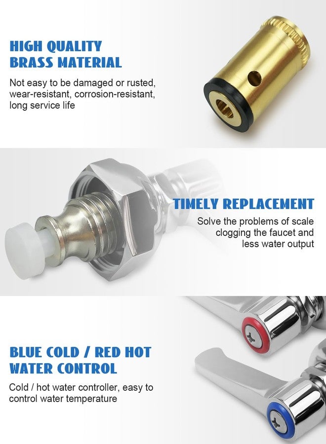 YIGUCS Handle Stem Assembly Hot & Cold Fits for T&S Brass Faucets Replace 002713-40 002714-40, Spindle Assembly for Eterna Valve Replacement - Image 4