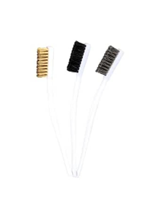 3Pcs Black Brass Wire Brush Set Plastic Handle For Rust Cleaning And Welding Slag Removal - Image 1