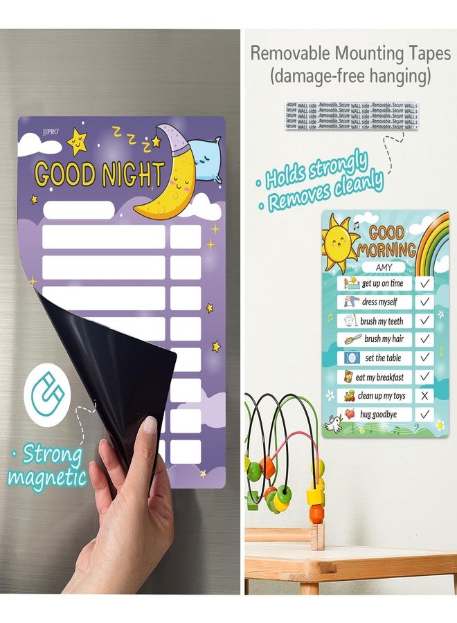 JJPRO Morning/Bedtime/Daily Routine Chart for Kids,Toddler Daily Schedule Board at Home,Visual Schedule for Kids,Checklist Routine Chore Chart - Image 5