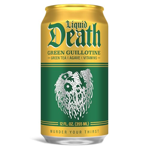 Liquid Death Iced Tea  Green Guillotine Green Tea Less Sugar Boost of Caffeine B Vitamins No Artificial Sweeteners 12 Fl Oz Pack of 12 - Image 5