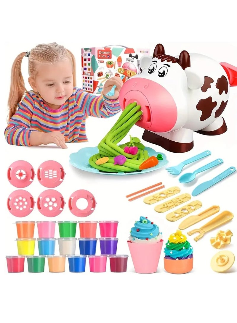 Clay Dough Sets Play Dough Tools, Kitchen Creations Noodle Playset And Ice Cream Maker Machine Play Dough Kit Gifts For Kids