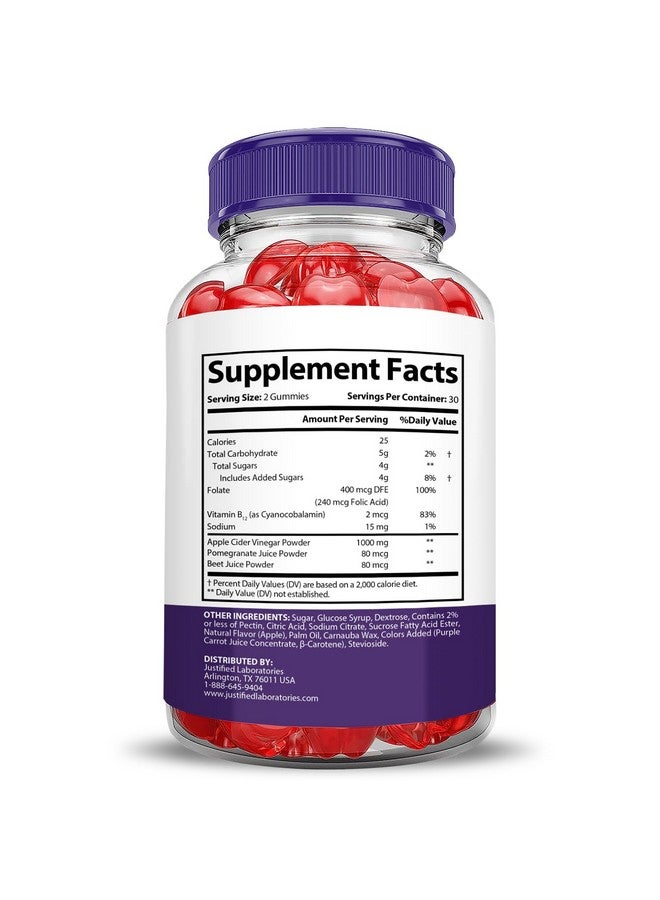 Justified Laboratories Ketocalm Nutrition Keto ACV Gummies Advanced Formula 1000MG Keto Calm Nutrition Keto Gummies Apple Cider Vinegar Formulated with Pomegranate Beet Juice Powder B12 Vegan Non GMO 60 Gummys - Image 5