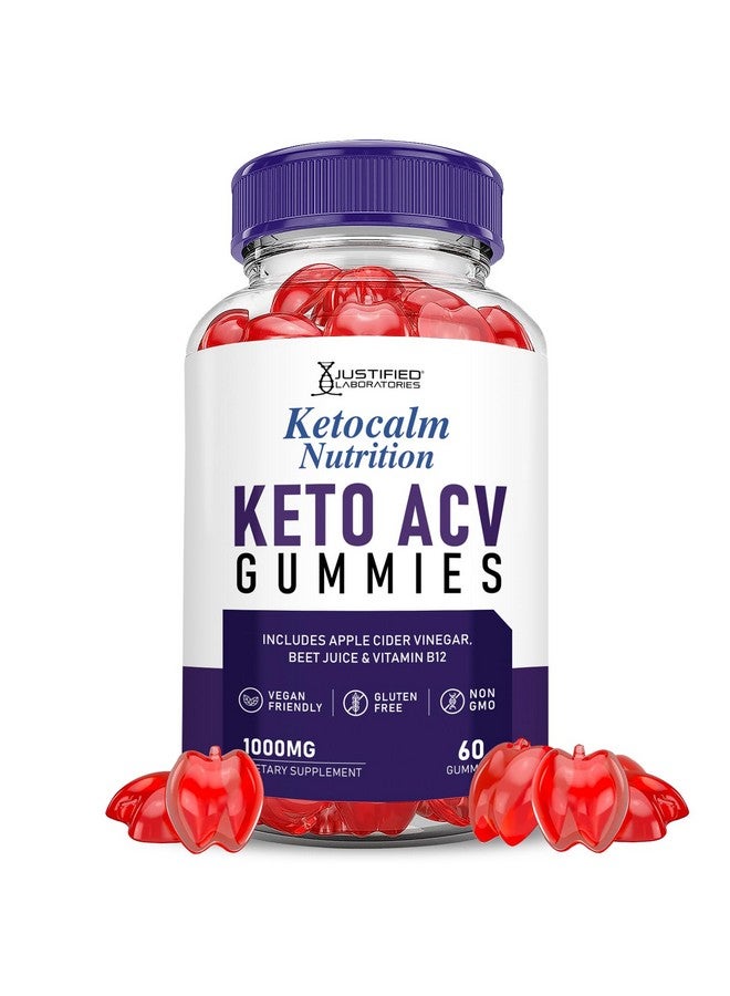 Justified Laboratories Ketocalm Nutrition Keto ACV Gummies Advanced Formula 1000MG Keto Calm Nutrition Keto Gummies Apple Cider Vinegar Formulated with Pomegranate Beet Juice Powder B12 Vegan Non GMO 60 Gummys - Image 1