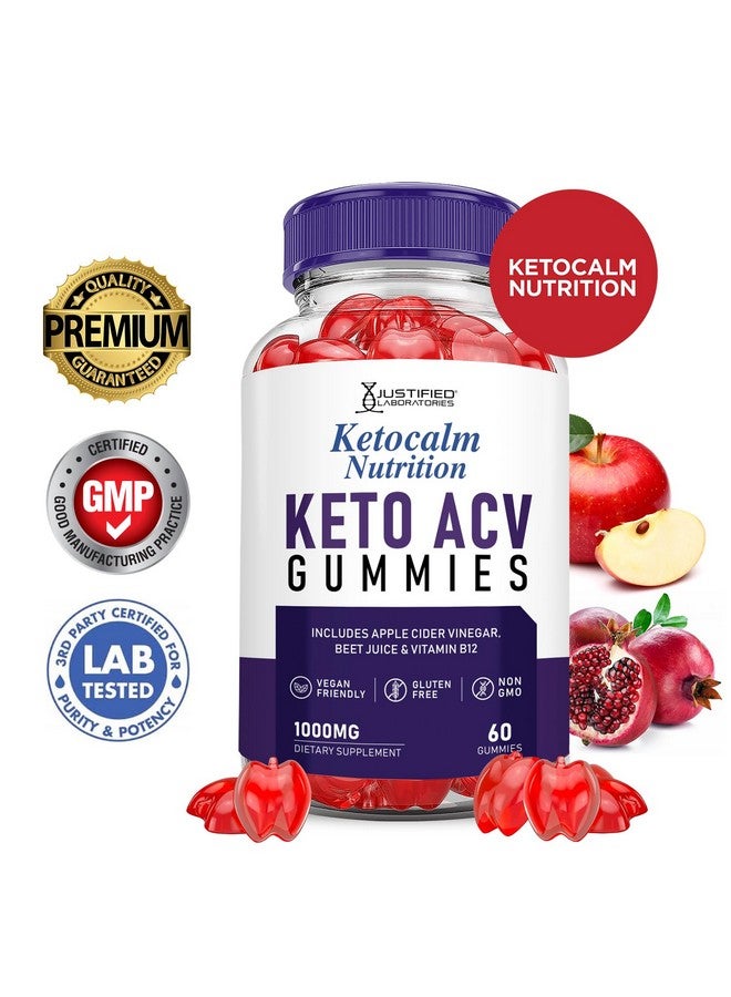 Justified Laboratories Ketocalm Nutrition Keto ACV Gummies Advanced Formula 1000MG Keto Calm Nutrition Keto Gummies Apple Cider Vinegar Formulated with Pomegranate Beet Juice Powder B12 Vegan Non GMO 60 Gummys - Image 2