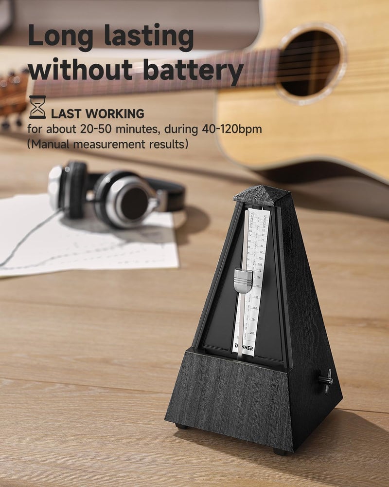 Donner Mechanical Metronome for Piano Guitar Drum Violin Saxophone Musician, Track Beat and Tempo, Loud Sound, Steel Movement, DPM-1, Black - Image 5