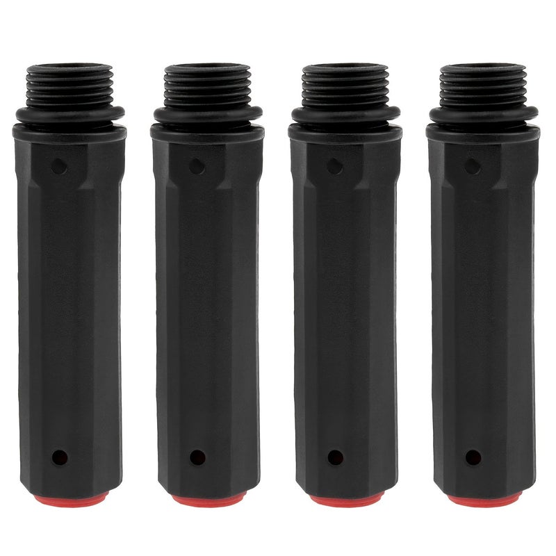 4pcs Black Plastic Air Compressor Breathing Rods With Red Nipples Durable Pump Fittings For Easy Inflation - Image 2