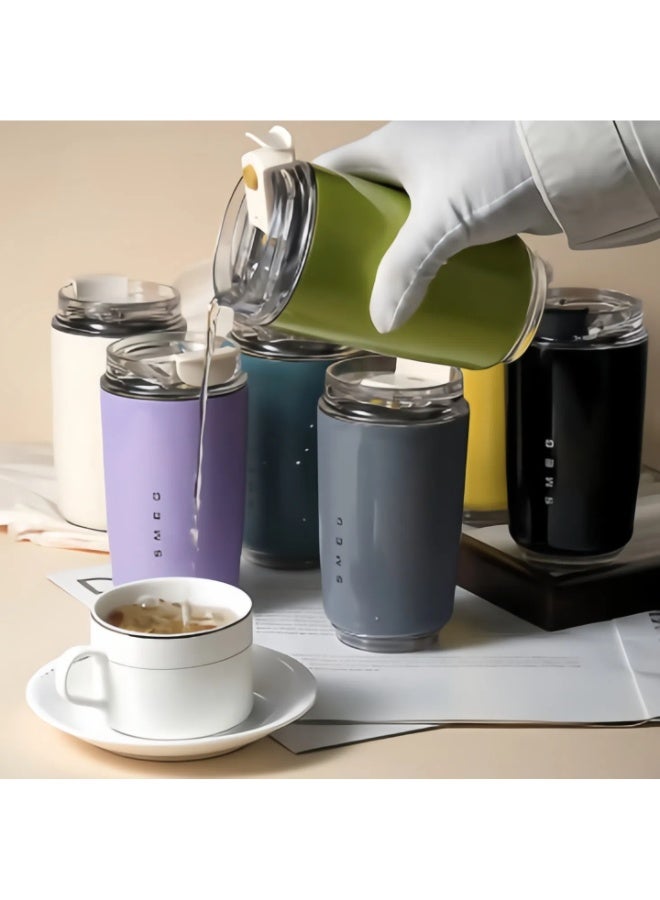 Smeg Travel Coffee Mug, 320ml Insulated Beverage Cup With Leakproof Lid, Long Lasting Coffee Tumbler With Lid And Straw, Travel Coffee Thermos （Black） - Image 5