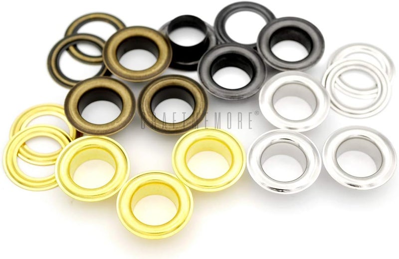 CRAFTMEMORE 1/2" (13MM) Hole 50 Sets Grommets Eyelets with Washers for Leather, Tarp, Canvas (Silver) - Image 3