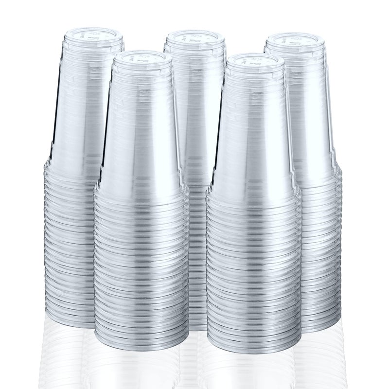 Green Direct 20 oz Disposable Clear Drinking Plastic Cups for Boba Tea Ice Coffee 100 Pack