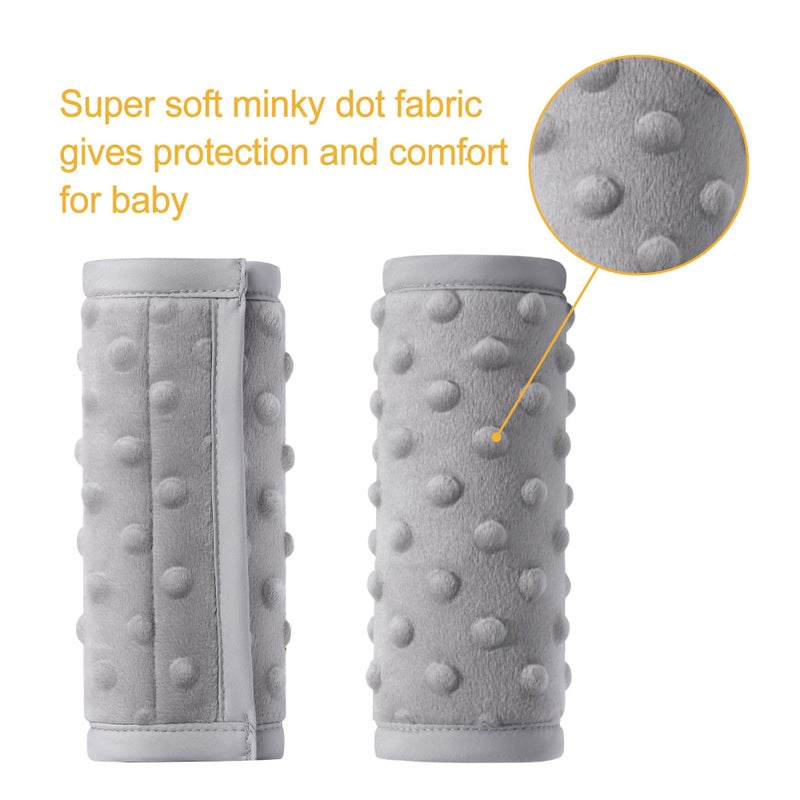 Pro Goleem Car Seat Strap Covers for Babies Soft Car Seat Strap Shoulder Pads for All Car Seats, Stroller, Pushcar, Gray - Image 3