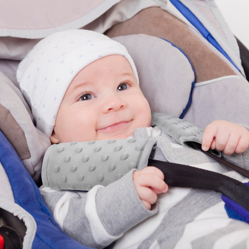 Pro Goleem Car Seat Strap Covers for Babies Soft Car Seat Strap Shoulder Pads for All Car Seats, Stroller, Pushcar, Gray - Image 2
