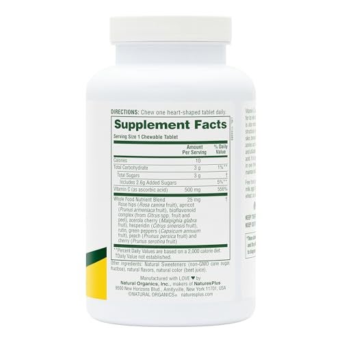 NaturesPlus Lovites - 90 Chewable, Heart-Shaped Tablets - 500mg Vitamin C - Natural Fruit Flavor - Vegan, Gluten Free - 90 Servings - Image 4