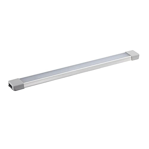 Raycharm Low-Profile Ceiling Lighting Interior LED Light Fixture 18.5" x 1.8" Surface Mount, Aluminum Housing Frosted Lens 6000K Cool-White High-Output Light, 12V/24V DC for RV Camper & Boat, 1-Pack - Image 1