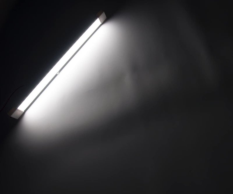 Raycharm Low-Profile Ceiling Lighting Interior LED Light Fixture 18.5" x 1.8" Surface Mount, Aluminum Housing Frosted Lens 6000K Cool-White High-Output Light, 12V/24V DC for RV Camper & Boat, 1-Pack - Image 3