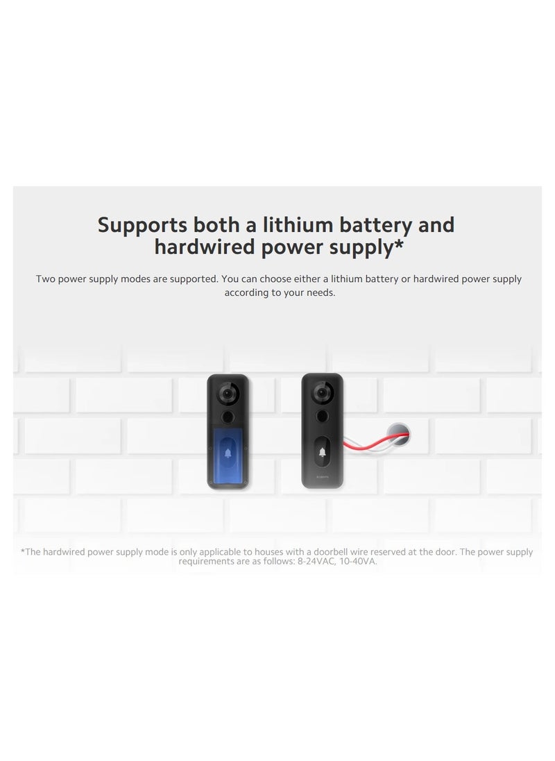 Xiaomi - Xiaomi Smart Doorbell 3S | Head to toe with D180° | IP65 waterproof | Two power supply modes | Xiaomi security chip | Ultra clear 2K resolution | 5200mAh (typ) battery | Free 72h cloud storage - Image 1