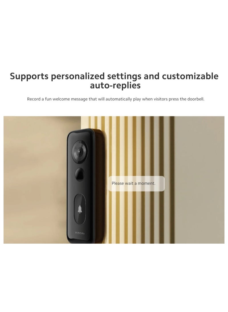 Xiaomi - Xiaomi Smart Doorbell 3S | Head to toe with D180° | IP65 waterproof | Two power supply modes | Xiaomi security chip | Ultra clear 2K resolution | 5200mAh (typ) battery | Free 72h cloud storage - Image 1