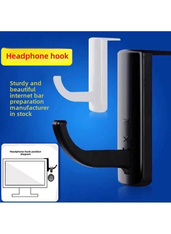 Loquat Internet Cafe Headset Small Hook Headset Holder Headset Rack Computer Headset Receiver Hook Explosions-Color:White-Style:Small Hook - Image 1