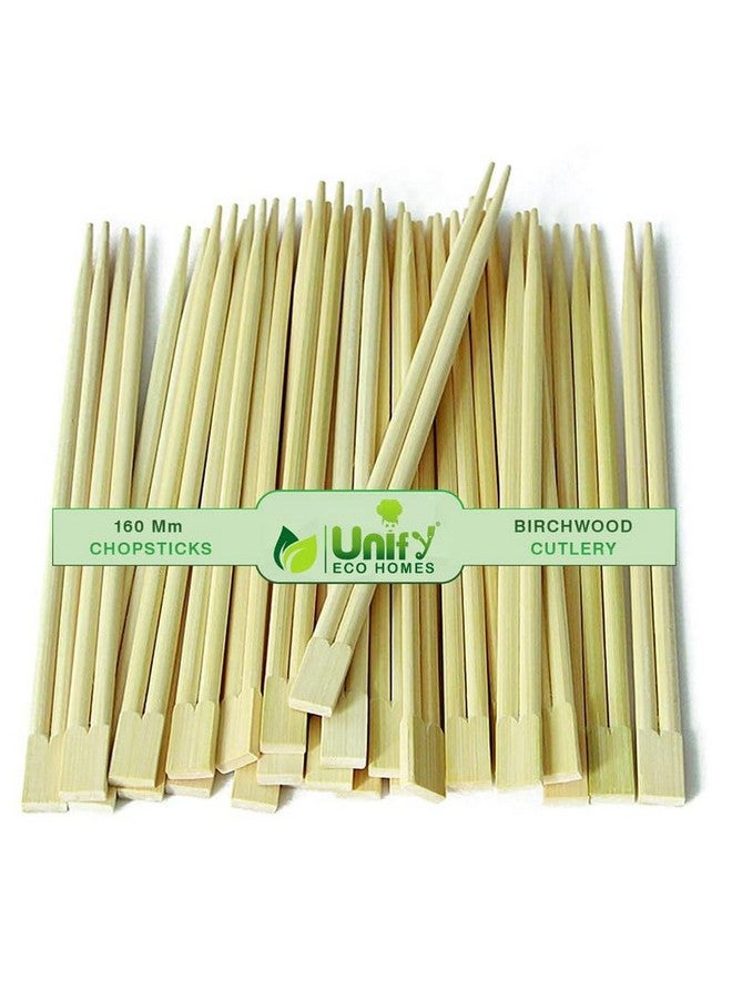 UNIFY EcoHomes 8 inch, 100 Pairs Natural Bamboo Chopsticks for Sushi, Noodles, Fried Rice, Asian Dishes | 19 cm Long | Eco-Friendly, Biodegradable | Disposable Utensils - Image 1