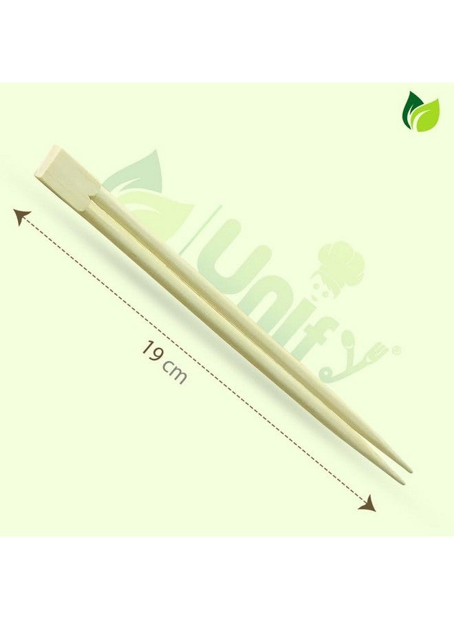 UNIFY EcoHomes 8 inch, 100 Pairs Natural Bamboo Chopsticks for Sushi, Noodles, Fried Rice, Asian Dishes | 19 cm Long | Eco-Friendly, Biodegradable | Disposable Utensils - Image 4