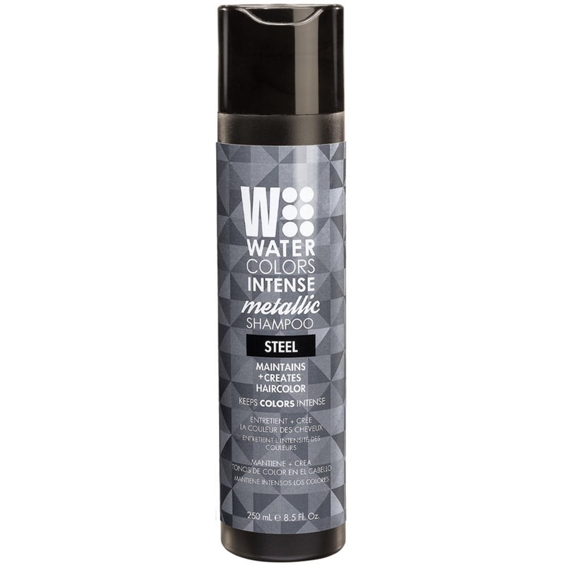 Watercolors INTENSE METALLIC Semi Permanet Color Depositing Shampoo-Sulfate & Paraben Free to Maintain & Enhance Hair Color 8 fl oz - STEEL - Image 1