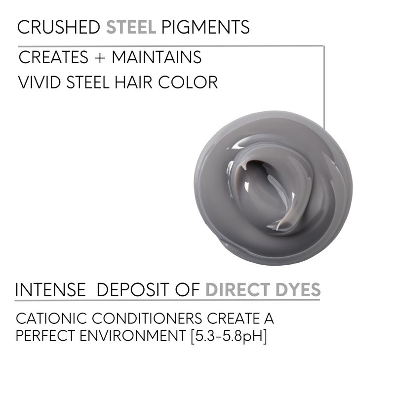 Watercolors INTENSE METALLIC Semi Permanet Color Depositing Shampoo-Sulfate & Paraben Free to Maintain & Enhance Hair Color 8 fl oz - STEEL - Image 3