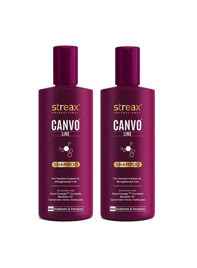 Streax Professional Canvoline Shampoo 300ml, Pack Of 2(For Straightening Hair)