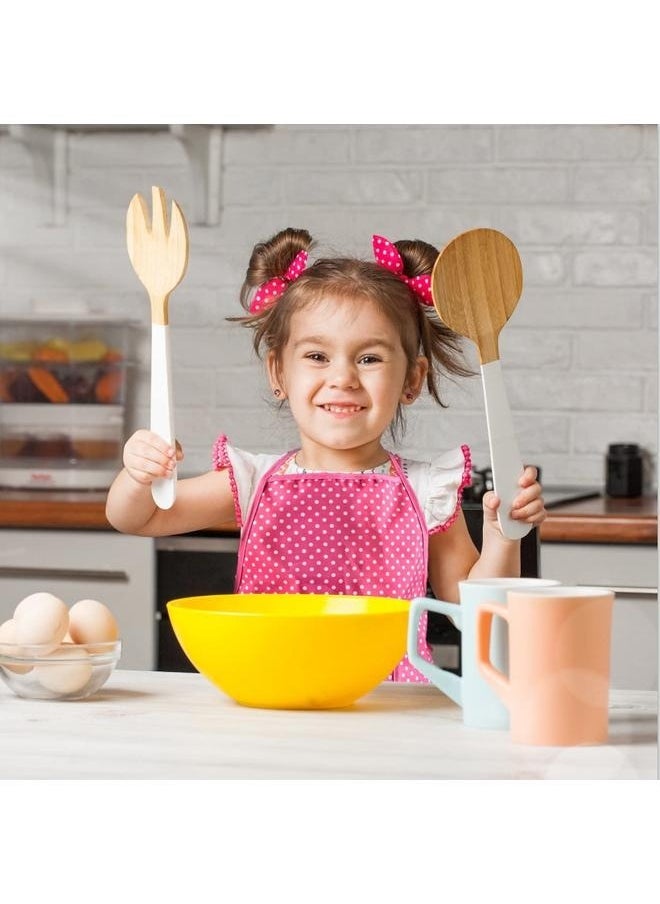 yongsheng 11-Piece Kids Kitchen Cooking Play With Apron And Chef Hat Set Kids Chef Role Play Costume Set - Chef Hat and Matching Pink Apron Children Dress up Pretend Gift  - Image 5