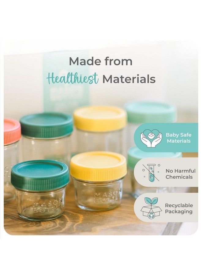 Mason Bottle Breast Milk Storage Jars (4oz & 8oz, 8-Pack) - Reusable Glass Baby Food Containers with Lid for Baby Formula & Breastmilk - Airtight, Stackable, Freezable - Image 3