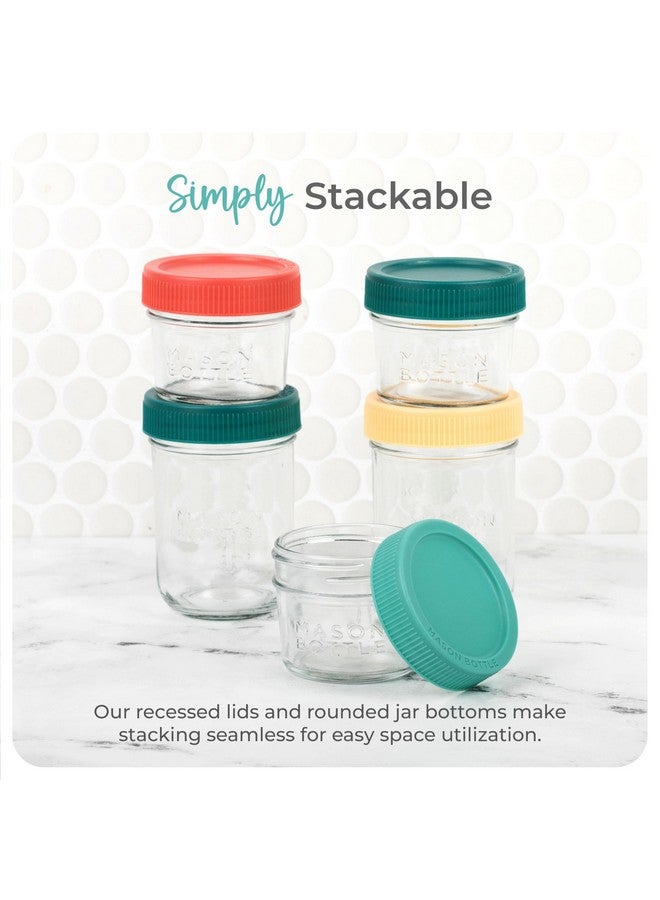 Mason Bottle Breast Milk Storage Jars (4oz & 8oz, 8-Pack) - Reusable Glass Baby Food Containers with Lid for Baby Formula & Breastmilk - Airtight, Stackable, Freezable - Image 5