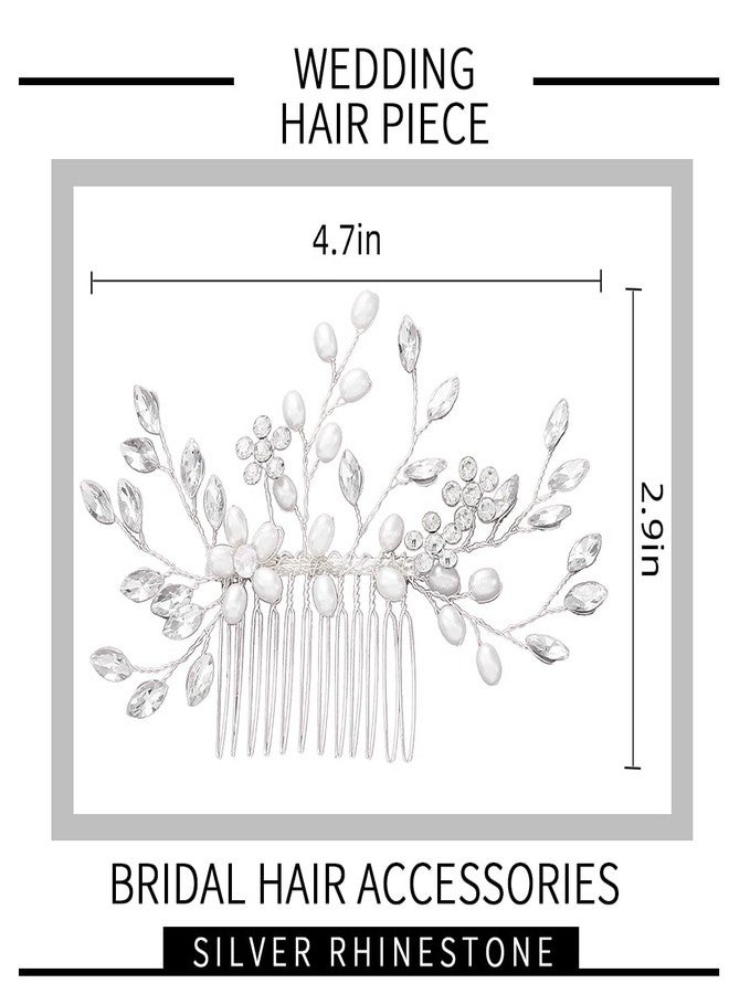 Bmirth Wedding Hair Comb Pearl Bride Headpieces Rhinestone Bridal Hair Jewelry Side Hair Accessories for Women and Girls - Image 5