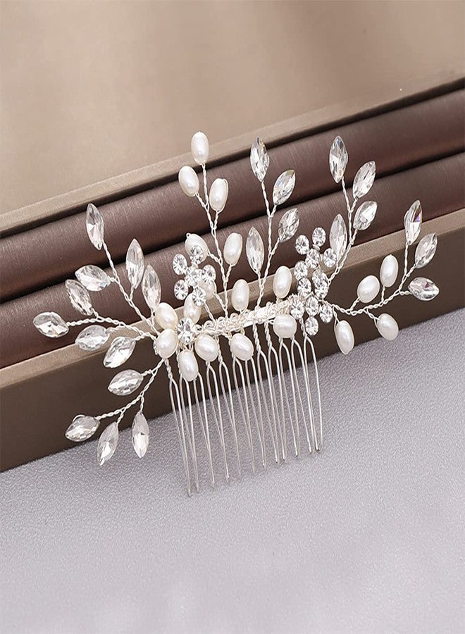 Bmirth Wedding Hair Comb Pearl Bride Headpieces Rhinestone Bridal Hair Jewelry Side Hair Accessories for Women and Girls - Image 1