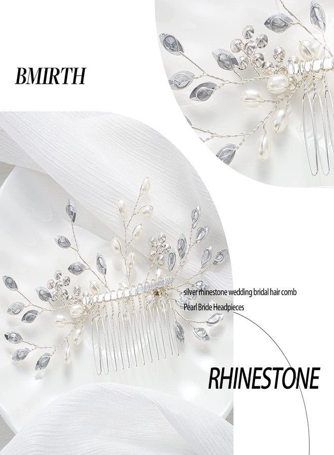 Bmirth Wedding Hair Comb Pearl Bride Headpieces Rhinestone Bridal Hair Jewelry Side Hair Accessories for Women and Girls - Image 4