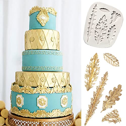 Anyana Acanthus Leaves Silicone Molds tree leaf Fondant Molds scroll Cake Border decoration Cupcake Silicone Lace Mat Mold Decoration Tool Non stick easy to use