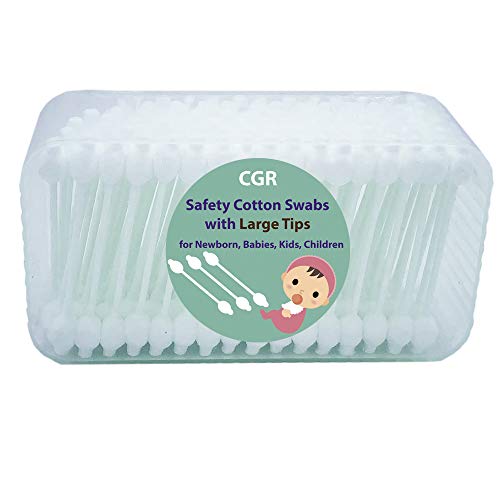 CGR 400pcs CGR Baby Safety Cotton Swabs with Large Tips for Newborn, Babies, Kids, Children, 100% Organic Cotton, White Paper Sticks, 5 Pack of 80 Swabs Total(2 Boxes and 3 Bags) - Image 5