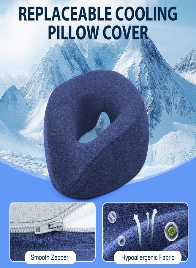 KONOVOLY Face Down Pillow Massage Headrest for Bed, Face Down Pillow After Eye Surgery BBL Post Eye Surgery Recovery, Comfortable Support Equipment for Sleeping & Pain Relief Navy Blue - Image 4